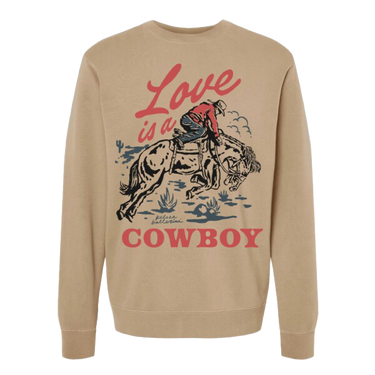 LOVE IS A COWBOY SAND CREWNECK